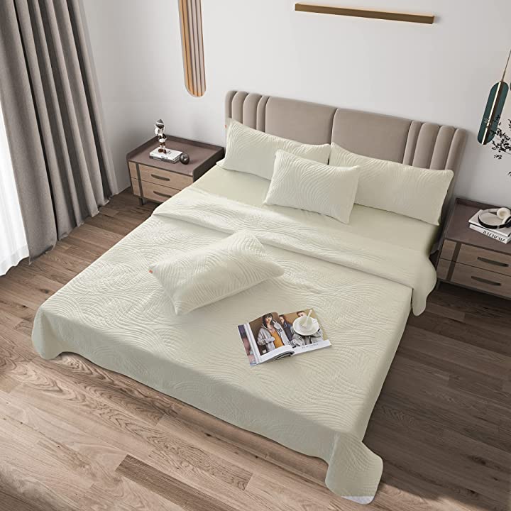 One Code All Season Lightweight Quilted Certified Recycled Microfiber Bedspread Coverlet Set with Pillow Sham